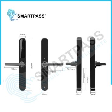 MONACO BLACK încuietoare smart cu amprentă, Bluetooth, WiFi, cod PIN, card RFID, cheie