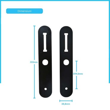Masca metal Monaco Black - ingusta, 2 buc / set