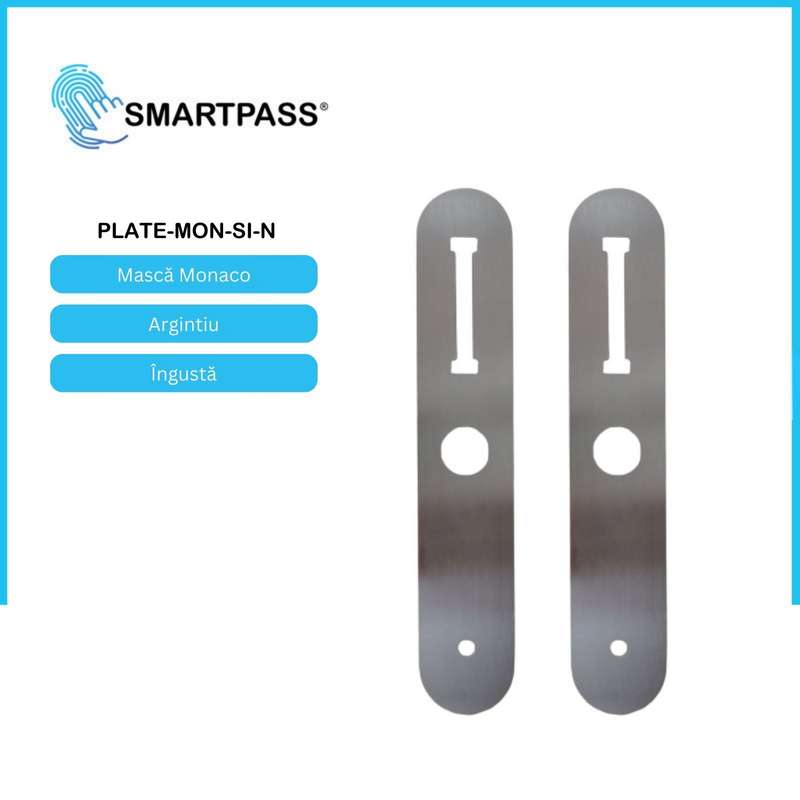 Masca metal Monaco Silver - ingusta, 2 buc / set