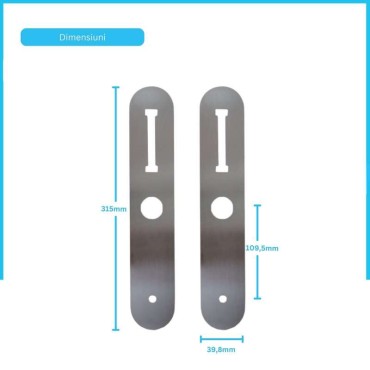 Masca metal Monaco Silver - ingusta, 2 buc / set