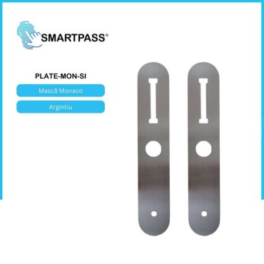Masca metal Monaco Silver, 2 buc / set
