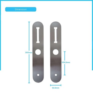 Masca metal Monaco Silver, 2 buc / set