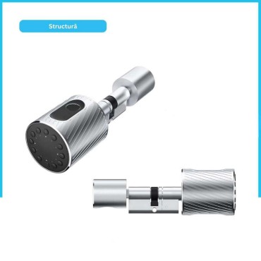 FLORIDA SILVER încuietoare smart cu amprentă, Bluetooth, WiFi, cod PIN, card RFID, cheie