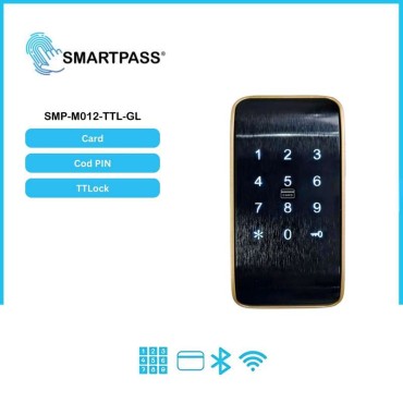 Încuietoare de mobilă M12 Auriu TTLock Cod Pin, Card	