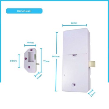 Încuietoare de mobilă M12 Auriu TTLock Cod Pin, Card	