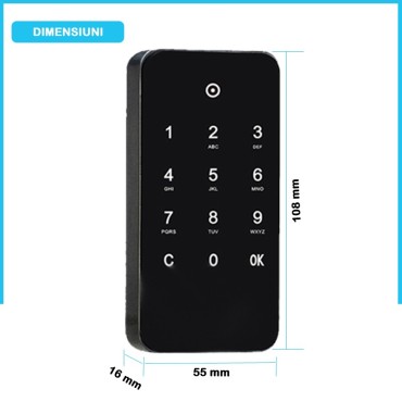 M10 Încuietor electronic pentru mobilă, cod de unică folosință, negru 