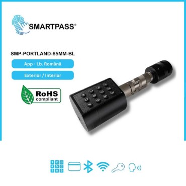 Portland 65 Black Încuietoare Smart, Negru